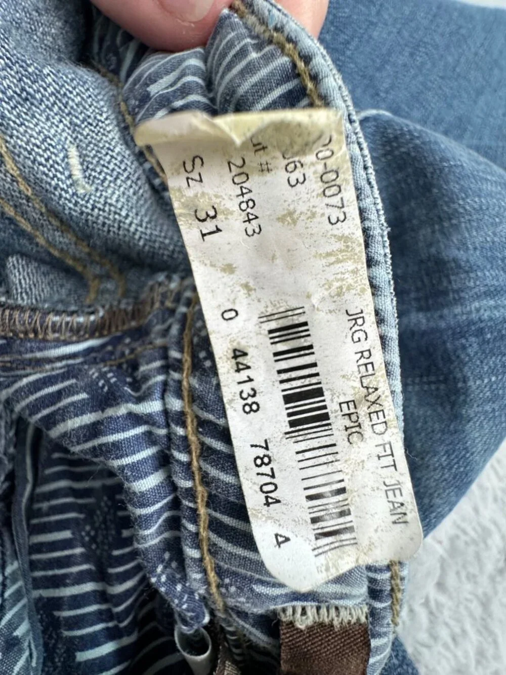 Paige Premium Denim JRC Relaxed Fit Jeans Mens 31 USA Blue Wash Office Casual